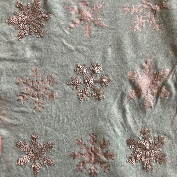 Girls’ Crewcuts Size Medium Long-Sleeve Snowflake T-Shirt - Picture 3 of 6